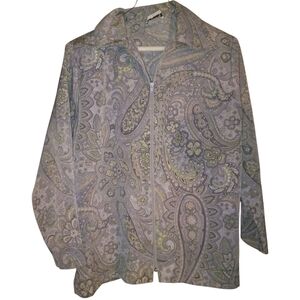 Bon Worth Paisley Utility Jacket - Blue and Green